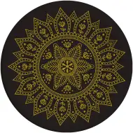 Mandala črno-zlati 8-delni komplet papirnatih krožnikov 23 cm