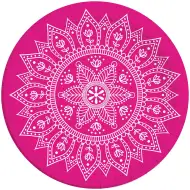 Mandala fuksija-bela 8-delni komplet papirnatih krožnikov 23 cm