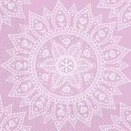 Mandala vijolično-beli komplet papirnatih prtičkov – 2-slojni, 33x33 cm, 20 kosov