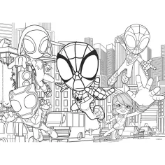 Marvel Spidey 2 v 1, 24-delni puzzle in pobarvanka 35x25 cm - Lisciani slika 2