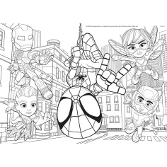Marvel Spidey 2 v 1, 48-delni puzzle in pobarvanka 35x25 cm - Lisciani slika 2