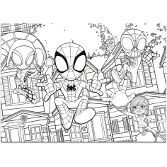 Marvel Spidey 2 v 1 maxi 4x48 kos sestavljanka in pobarvanka 35x25 cm - Lisciani slika 2