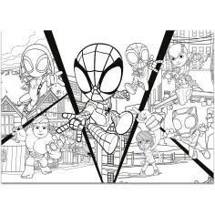 Marvel Spidey 2 v 1 maxi 4x48 kos sestavljanka in pobarvanka 35x25 cm - Lisciani slika 5