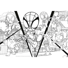 Marvel Spidey bojev 2 v 1, 24-delni puzzle in pobarvanka 50x35 cm - Lisciani slika 2