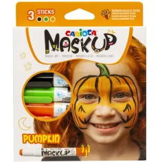 Maskup: Komplet za poslikavo obraza z motivom buče, 3 barve - Carioca
