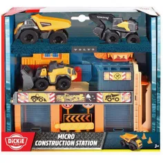 Micro gradbena postaja s 3 delovnimi stroji - Dickie Toys