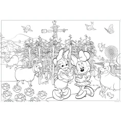 Minnie Miška 2 v 1 maxi 150-delna sestavljanka in pobarvanka 70x50 cm - Lisciani slika 2
