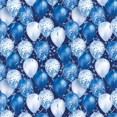 Modro-beli darilni papir z motivom balonov 100x70 cm