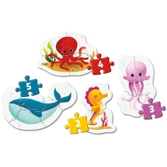 MojaPrva+Puzzle%3A+4+v+1+podvodne+živali+Supercolor+dojenček+puzzle+-+Clementoni slika 2
