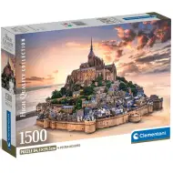 Mont Saint-Michel ob sončnem zahodu 1500-delna HQC kompaktna sestavljanka - Clementoni
