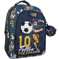 Must... Nogometni zaobljeni šolski nahrbtnik s tremi predelki, 32x18x43 cm