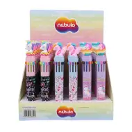 Nebulo: 10-barvni kemični svinčnik z enorogovim dizajnom, različne vrste, 1 kos