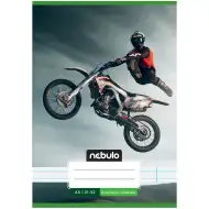 Nebulo: Spet zvezan zvezek z motivom freestyle motocikla za 4. razred, črtast, format A/5, 21-32