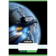 Nebulo: Spet zvezana črtasta zvezek za 4. razred z motivom vesoljskega raketoplana 21-32 A/5