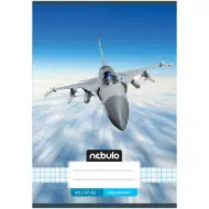 Nebulo: Speta zvezek s kockastim vzorcem in motivom lovskega letala 27-32 A/5