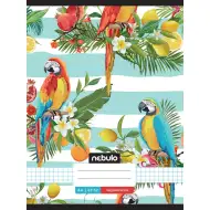 Nebulo: Špiralna črtasta zvezek z motivom papige v karo vzorcu 87-32 A/4