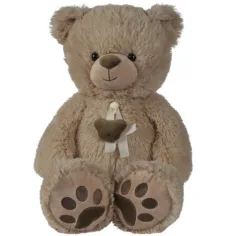 Nicotoy: rjav plišast medvedek z bež pentljo 55 cm - Simba Toys