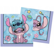 Paket 20 dvoslojnih papirnatih serviet Disney Stitch in Angel.