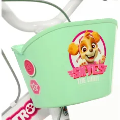 Paw Patrol Skye 14” otroško kolo s košarico in sedežem za punčko v roza-menta zeleni barvi – Dino Bikes kolo slika 3