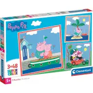 Peppa prašiček 3x48 kosov Supercolor sestavljanka - Clementoni