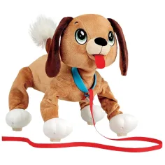 Peppy Pups: rjav plišast pes s povodcem 28 cm