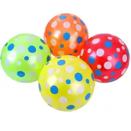 Pikčasta gumijasta žoga v različnih barvah, 23 cm, 1 kos.