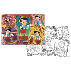 Pinokio 2 v 1, 108-delni puzzle in pobarvanka, 70x50 cm – Lisciani slika 2