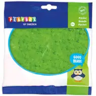 PlayBox: 5 mm MIDI prozorne likalne perle v zeleni barvi, pakiranje 6000 kosov.