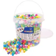 PlayBox: 9 mm XL MAXI pastelne in neonske barvne likalne perle v vedru, paket s 1400 kosi