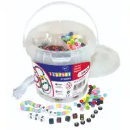 PlayBox: Barvni in črkovni set 1000 kuhanih perlic v škatli