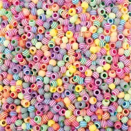 PlayBox: Črtaste, pastelne barvne perle za nizanje 9mm 1550 kos