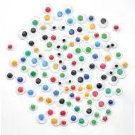 PlayBox: Dekorativne barvne oči, komplet 300 kosov v dveh velikostih.