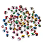 PlayBox: Dekorativne barvne oči s trepalnicami v štirih velikostih, komplet 140 kosov.