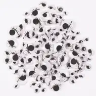 PlayBox: Gibljive oči s trepalnicami v treh različnih velikostih, komplet 140 kosov.