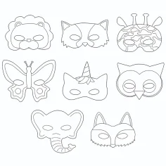 PlayBox: Komplet 16 papirnatih mask z motivom živali slika 2
