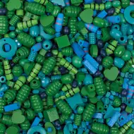 PlayBox: Lesene kroglice za kuhanje v modri in zeleni barvi, mešane, 250g set.