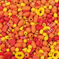 PlayBox: Lesene kroglice za kuhanje v rumeni in rdeči barvi, mešane, 250g set.