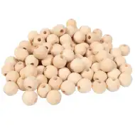 PlayBox: Naravne lesene kroglice velikosti 15 mm, pakiranje 100 kosov.