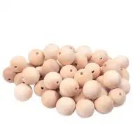 PlayBox: Naravne lesene kroglice velikosti 25 mm, pakiranje 50 kosov.