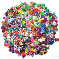 PlayBox: Paket pisanih bleščic v različnih barvah, velikostih in oblikah, 100g pakiranje.