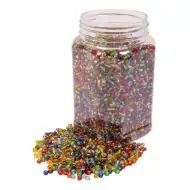 PlayBox: Prozoren barvni komplet steklenih kroglic 4mm 500g