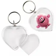 PlayBox: Prozoren srčast obesek za ključe premera 5 cm, 1 kos