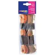 PlayBox: Rjava vezeninska nit, 6 kosov v različnih odtenkih, 8 m