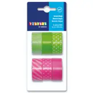 PlayBox: Set dekorativnih lepilnih trakov v zeleni in roza barvi, 6 kosov.