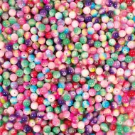 Playbox: Komplet barvnih melange steklenih perlic za nizanje – Ø 8 mm, 250 kosov