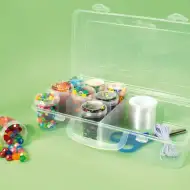 Playbox: Prozorna škatla za shranjevanje z 2 predelki 26x13x6cm