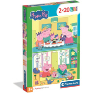 Pujsa Peppa 2 x 20-delni Supercolor sestavljanki - Clementoni