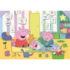 Pujsa Peppa 2 x 20-delni Supercolor sestavljanki - Clementoni slika 3