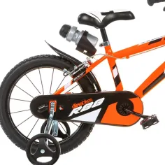R88 16” otroško kolo s držalom za bidon in pomožnimi kolesi v oranžno-črni barvi – kolo Dino Bikes slika 2