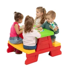 Rdeča piknik miza 70x79x47cm slika 2